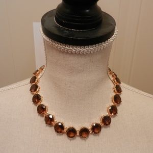 Ralph Lauren Gold and Smokey Topaz collar necklace